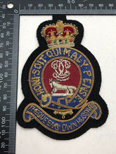 Load image into Gallery viewer, British Army Bullion Embroidered Blazer Badge - The Queen&#39;s Own Hussars
