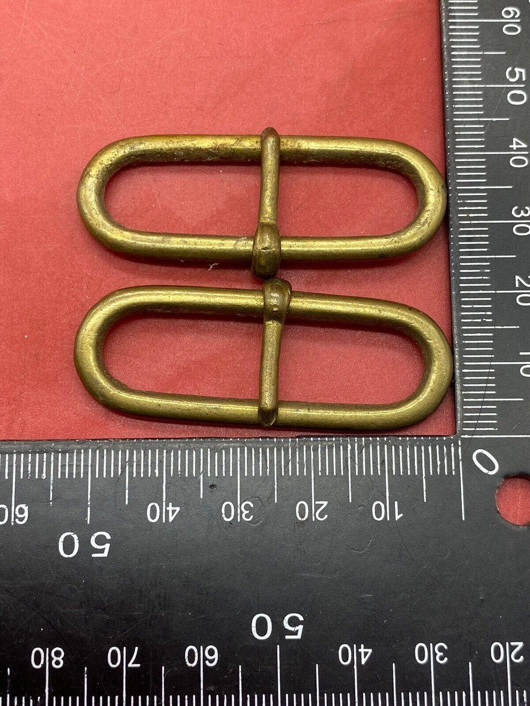 Original WW2 British Army Home Guard Brass Belt Loops & Pins From Leather Belt