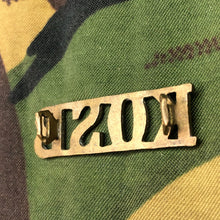 Load image into Gallery viewer, Genuine British Army WW1 Brass Shoulder Title - Kings Own Scottish Borderers - The Militaria Shop
