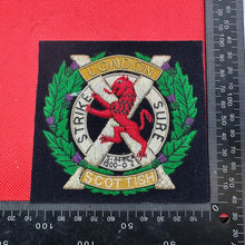 Load image into Gallery viewer, British Army Bullion Embroidered Blazer Badge - London Scottish Regiment
