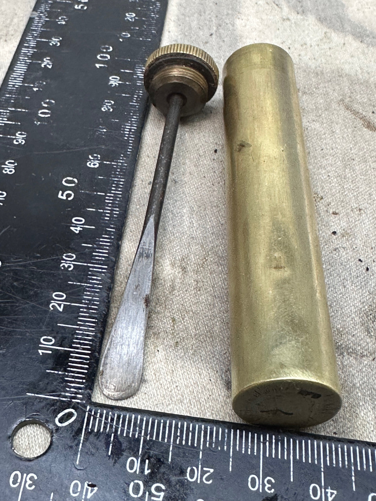 Original WW1 British Army SMLE Enfield Brass Oil Bottle - EFD - The Militaria Shop