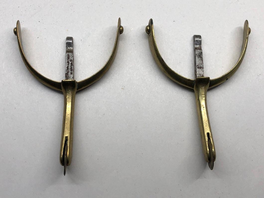 Original Pair of WW1/WW2 British Army Officers Brass Horse Riding Spurs