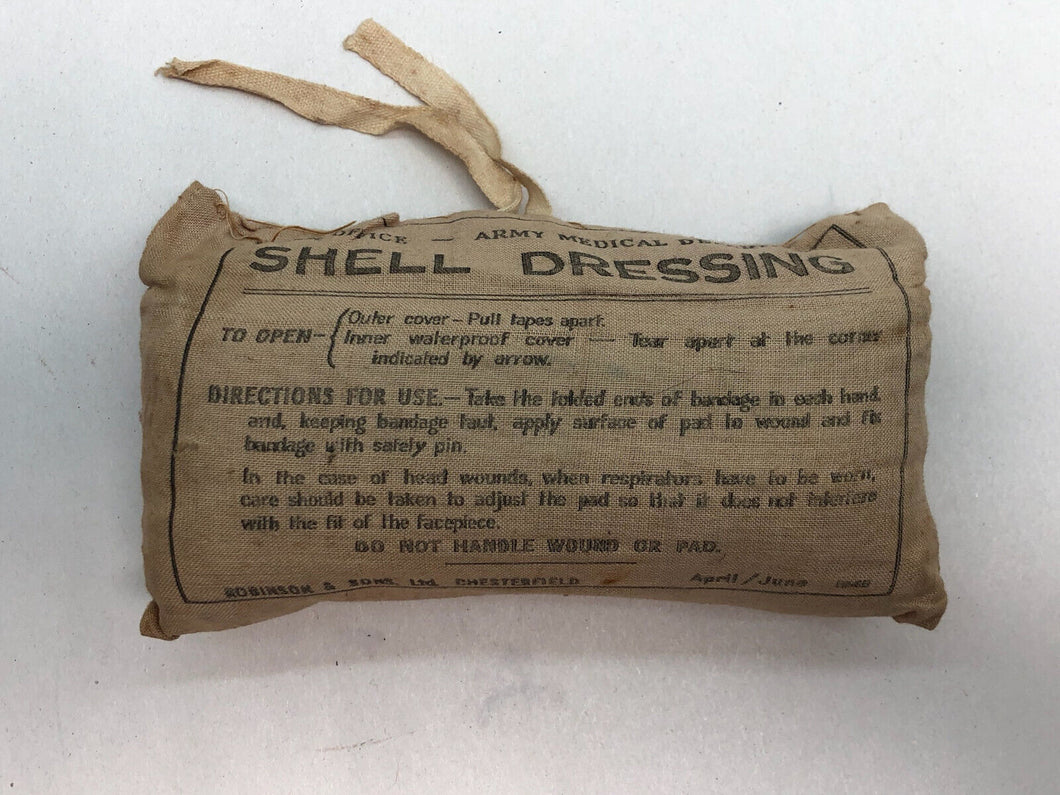 WW2 British Army Shell Dressing War Office Medical Department - Nice Original