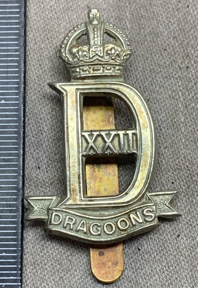 Original WW2 British Army 22nd Dragoon Guards Cap Badge - King's Crown