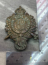 Load image into Gallery viewer, Original British Army WW1 London Rifle Brigade Cadets Cap Badge
