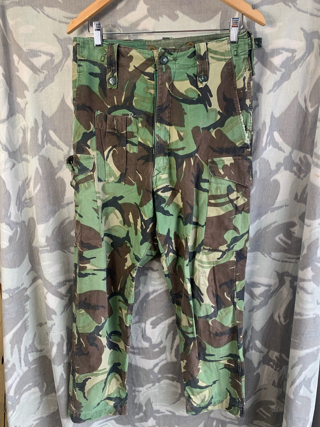 British Army DPM 1968 Pattern Camouflaged Combat Trousers - Size 30