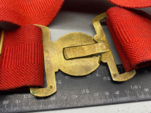 Load image into Gallery viewer, Original British Army WW1 / WW2 Officers Red Belt and Gilt Kings Crown Buckle
