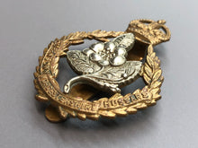 Load image into Gallery viewer, Original British Army WW2 Queen&#39;s Own Worcestershire Hussars Cap Badge
