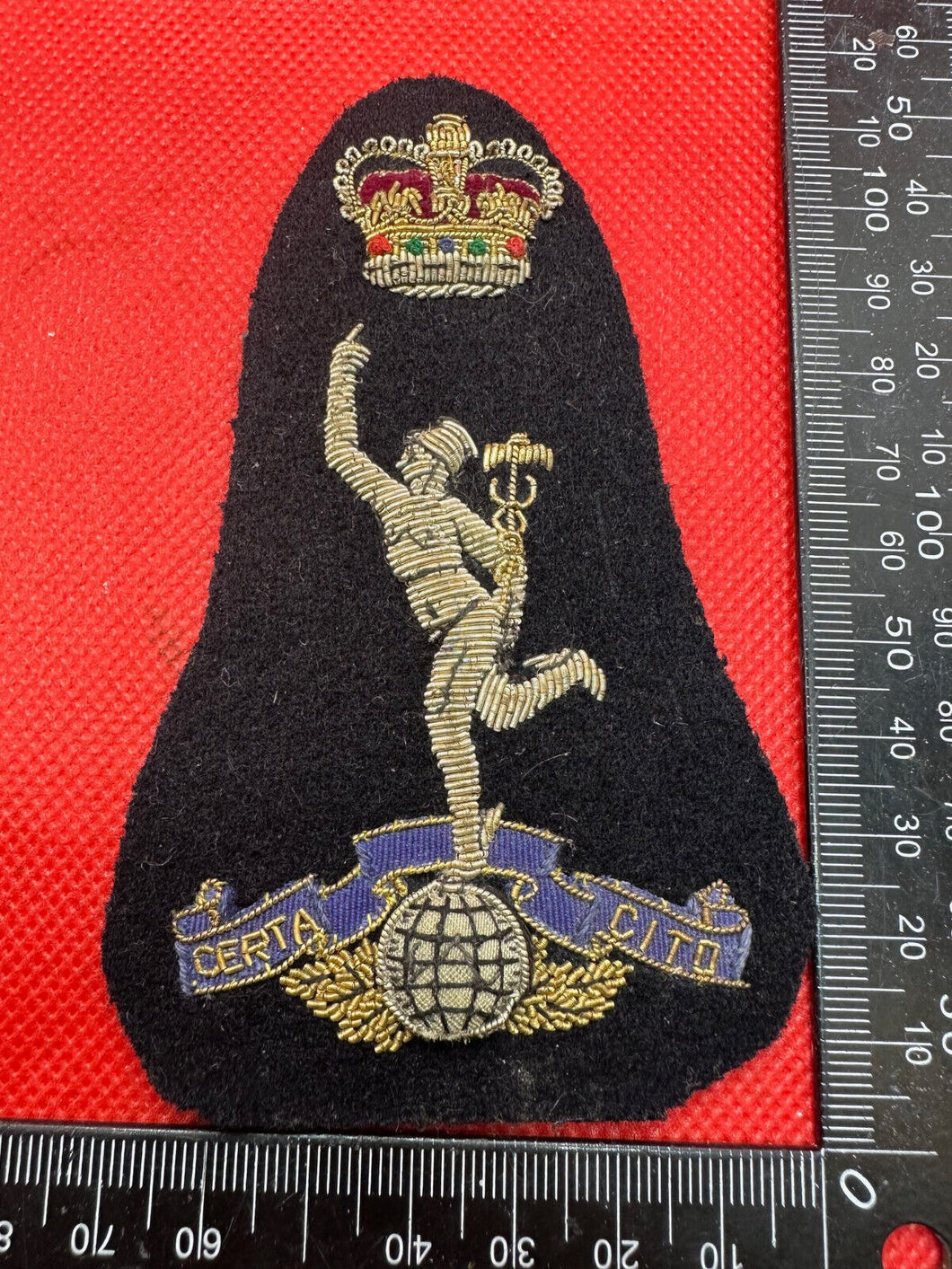 British Army Bullion Embroidered Blazer Badge - Royal Signals - Queen's Crown