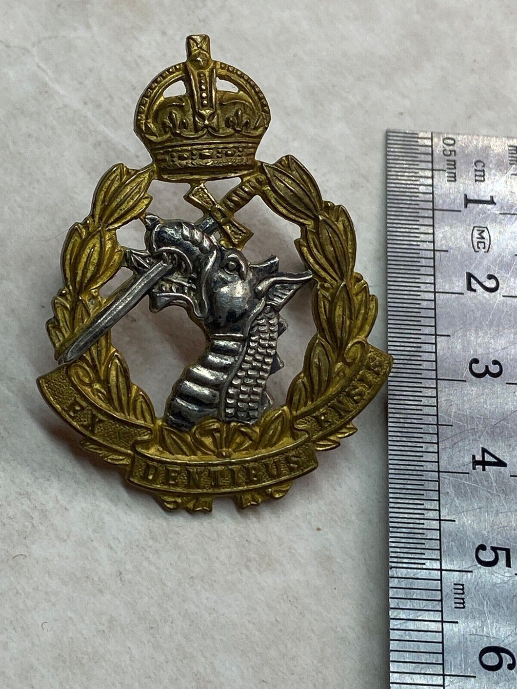 Original WW1 / WW2 British Army Dental Corps Regiment Officer's Cap Badge