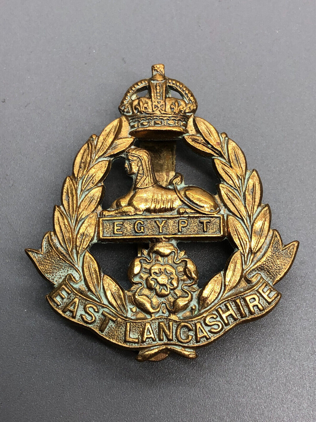 Original WW2 British Army East Lancashire Regiment Cap Badge