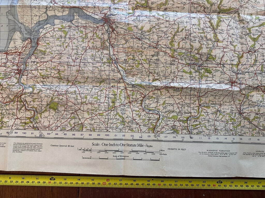 Original WW2 British Army GSGS OS Map of England & Wales - Barnstable - The Militaria Shop