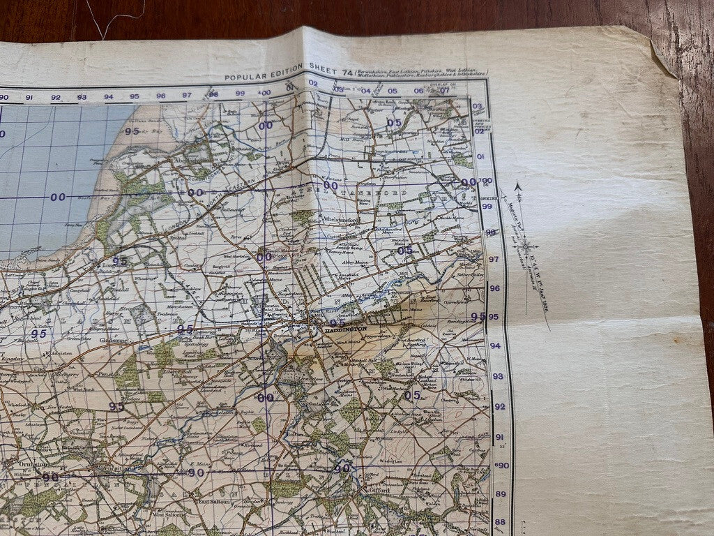 Original WW2 British Army GSGS Map of Scotland - Edinburgh - The Militaria Shop