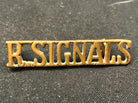 Original WW2 British Army Brass Shoulder Title - Royal Signals - The Militaria Shop