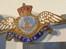 Load image into Gallery viewer, Original WW2 British Royal Naval Fleet Air Arm King&#39;s Crown Sweetheart Brooch
