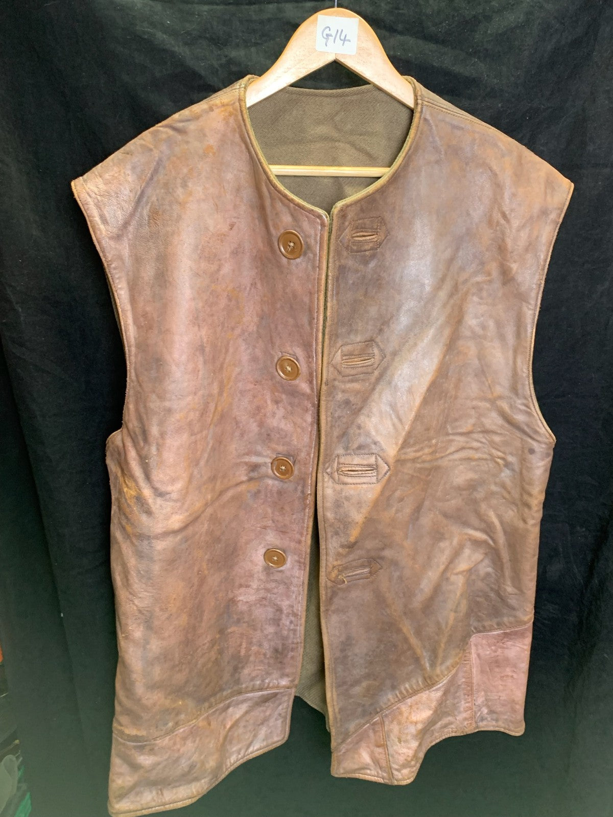 Original WW2 British Army Despatch Riders Leather Jerkin - 43
