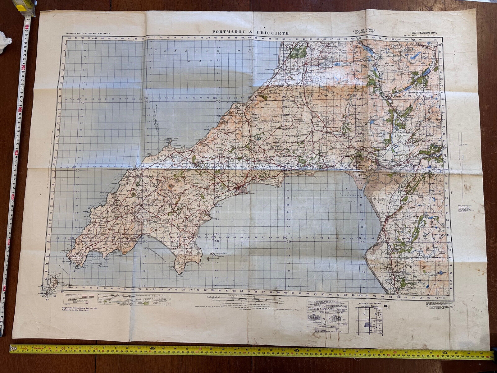 Original WW2 British Army GSGS OS Map England & Wales - Portmadoc & Criccieth - The Militaria Shop