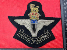 Load image into Gallery viewer, British Army Bullion Embroidered Blazer Badge - Parachute Regiment - Kings Crown
