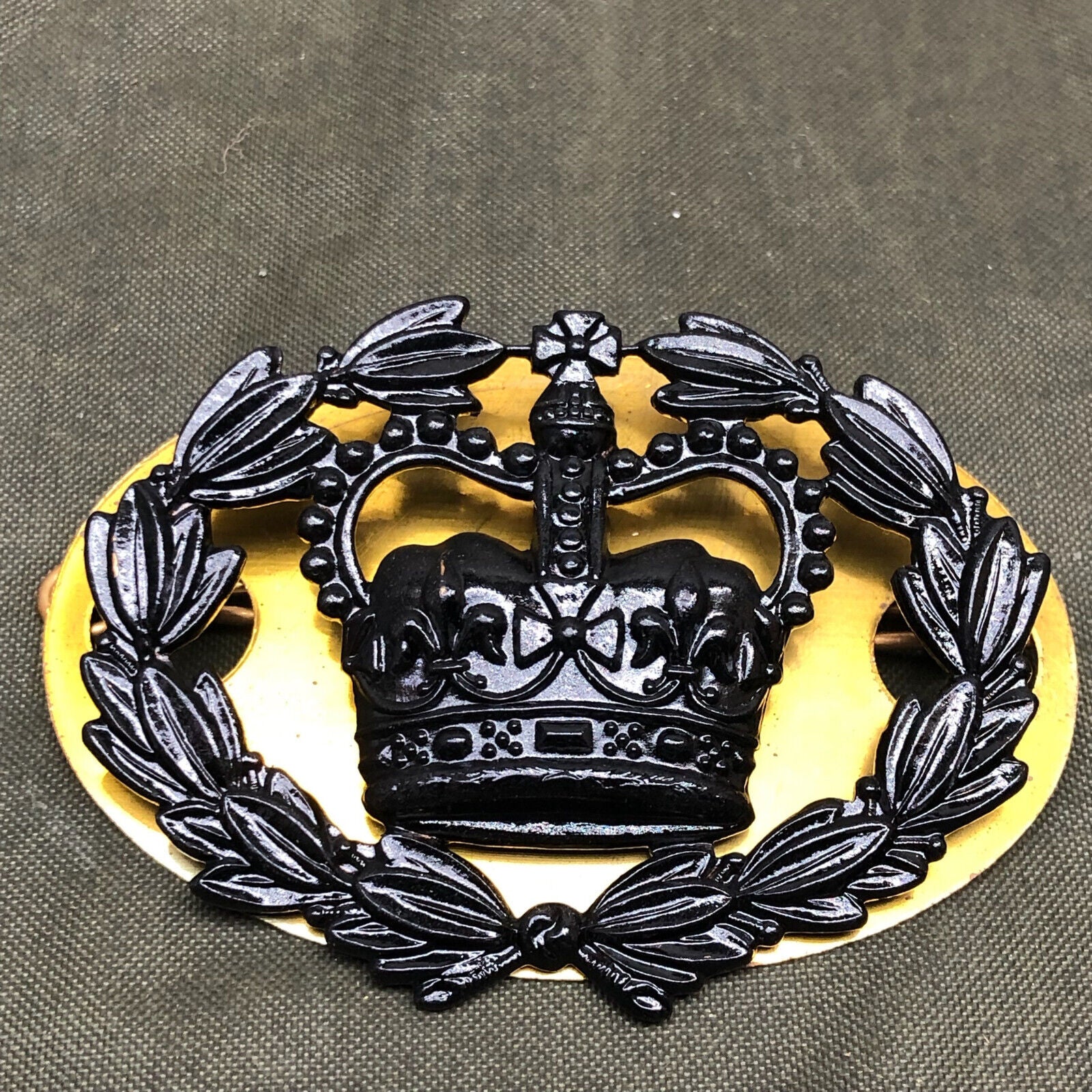 Genuine British Army RQMS Crown in Wreath Black Wrist Arm Rank Badge - The Militaria Shop