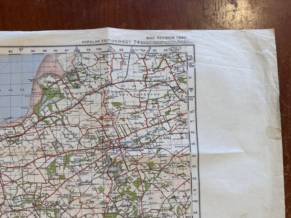 Original WW2 British Army GSGS Map of Scotland - Edinburgh - The Militaria Shop
