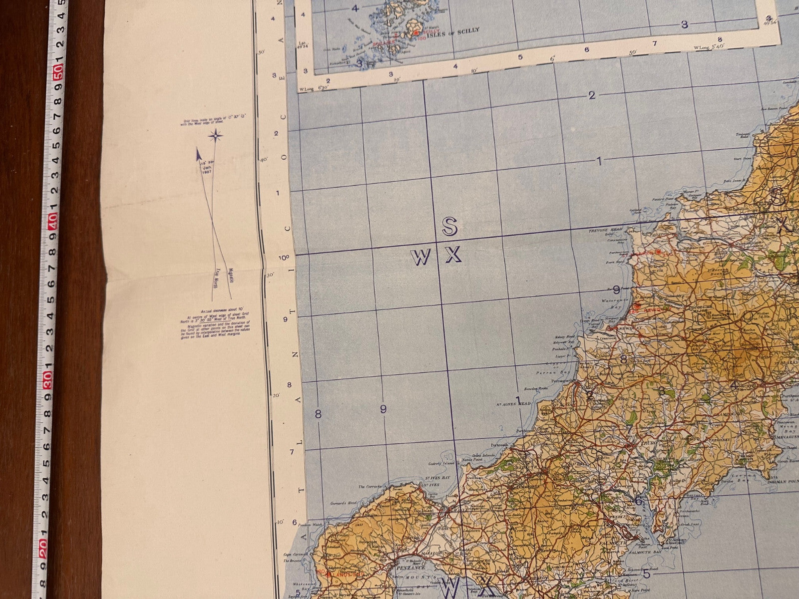 Original WW2 British Army RAF Navy Base Map of England - South West - Cornwall - The Militaria Shop