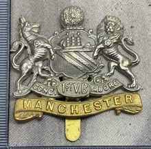 Load image into Gallery viewer, Original WW1 British Army 1st Volunteer Batallion Manchester Regiment Cap Badge
