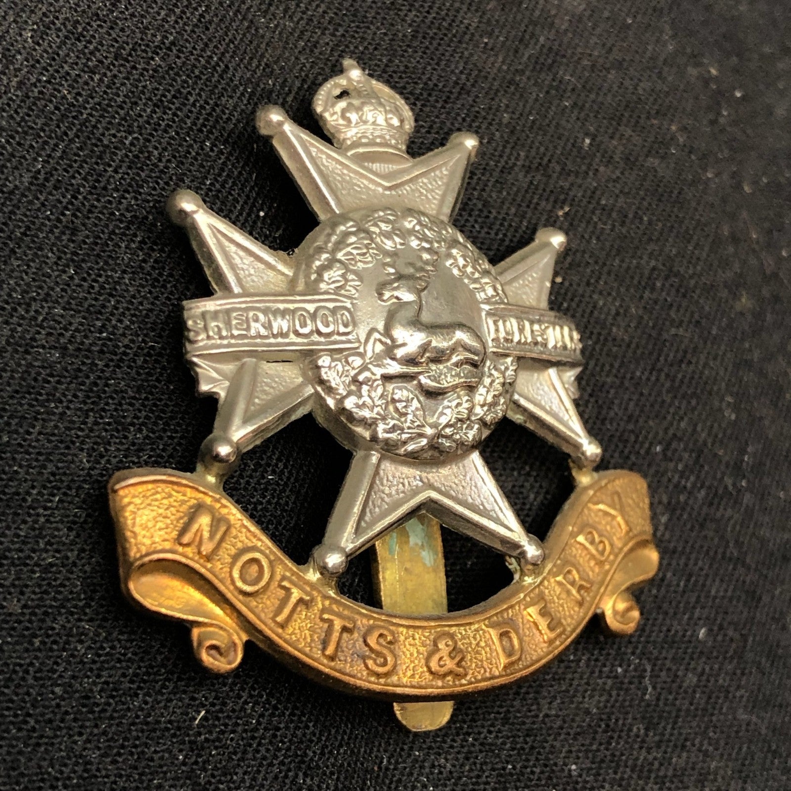 Original WW2 British Army Cap Badge - Sherwood Foresters - The Militaria Shop
