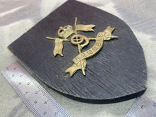 Load image into Gallery viewer, Interesting British Army 9th Lancers Cap Badge Mounted onto Plaque
