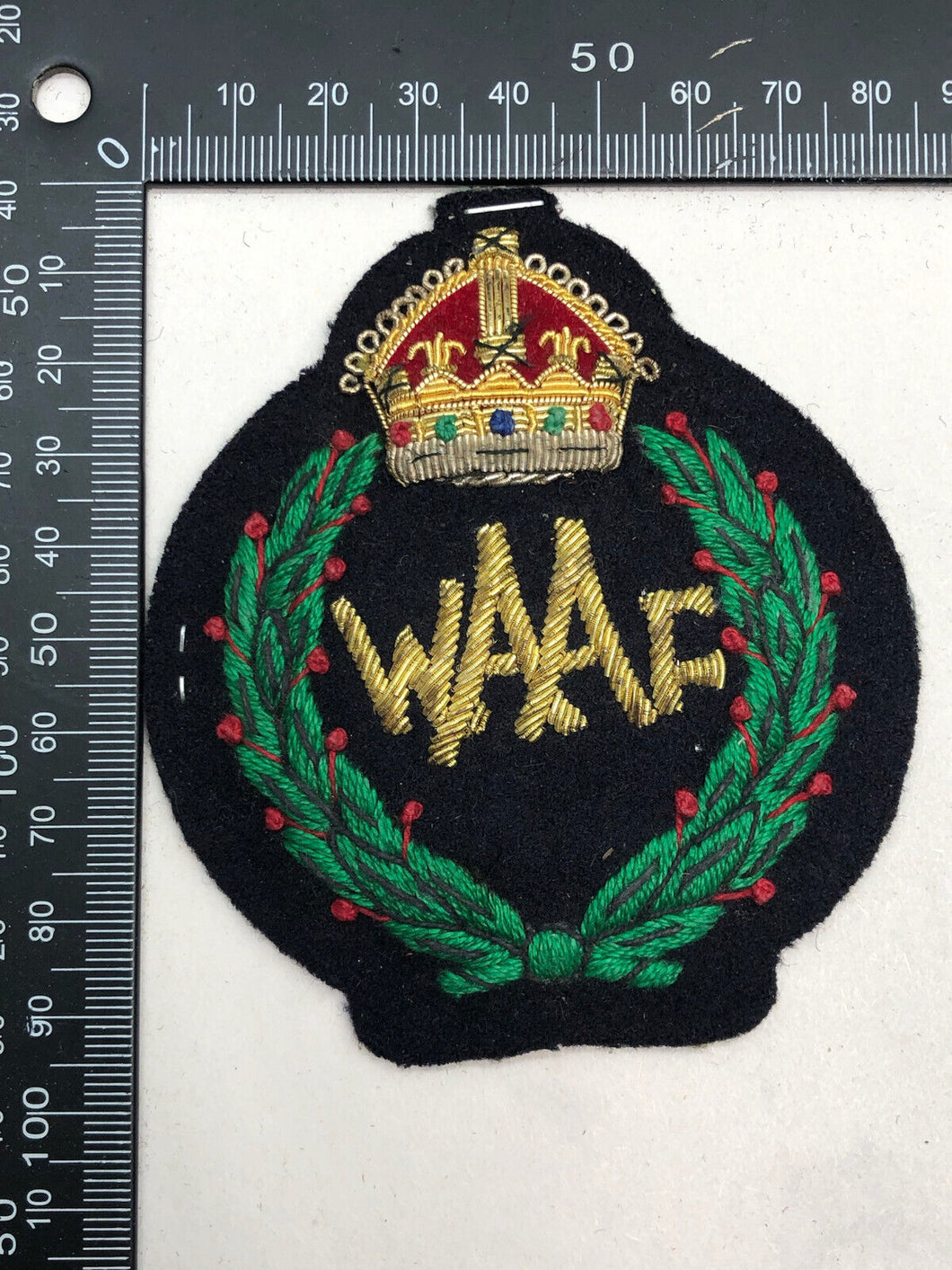 British RAF Bullion Embroidered Blazer Badge - WAAF Women's Auxiliary Air Force