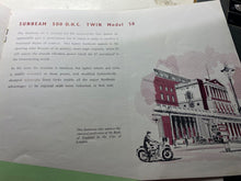 Load image into Gallery viewer, Original 1955 Sunbeam Motorcycle Sales Brochure &amp; Price List
