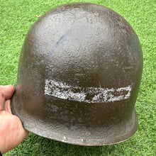 Load image into Gallery viewer, Original WW2 US Army M1 Split Front Swivel Bail Combat Helmet
