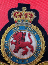 Load image into Gallery viewer, British RAF Royal Air Force Police Bullion Embroidered Blazer Badge
