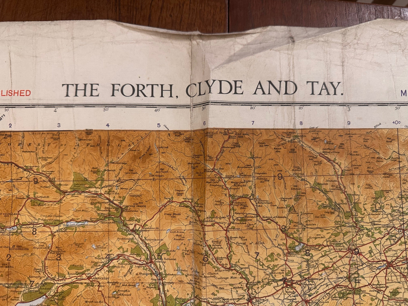 Original WW2 British Army RAF Navy Base Map of Scotland The Forth, Clyde & Tay - The Militaria Shop
