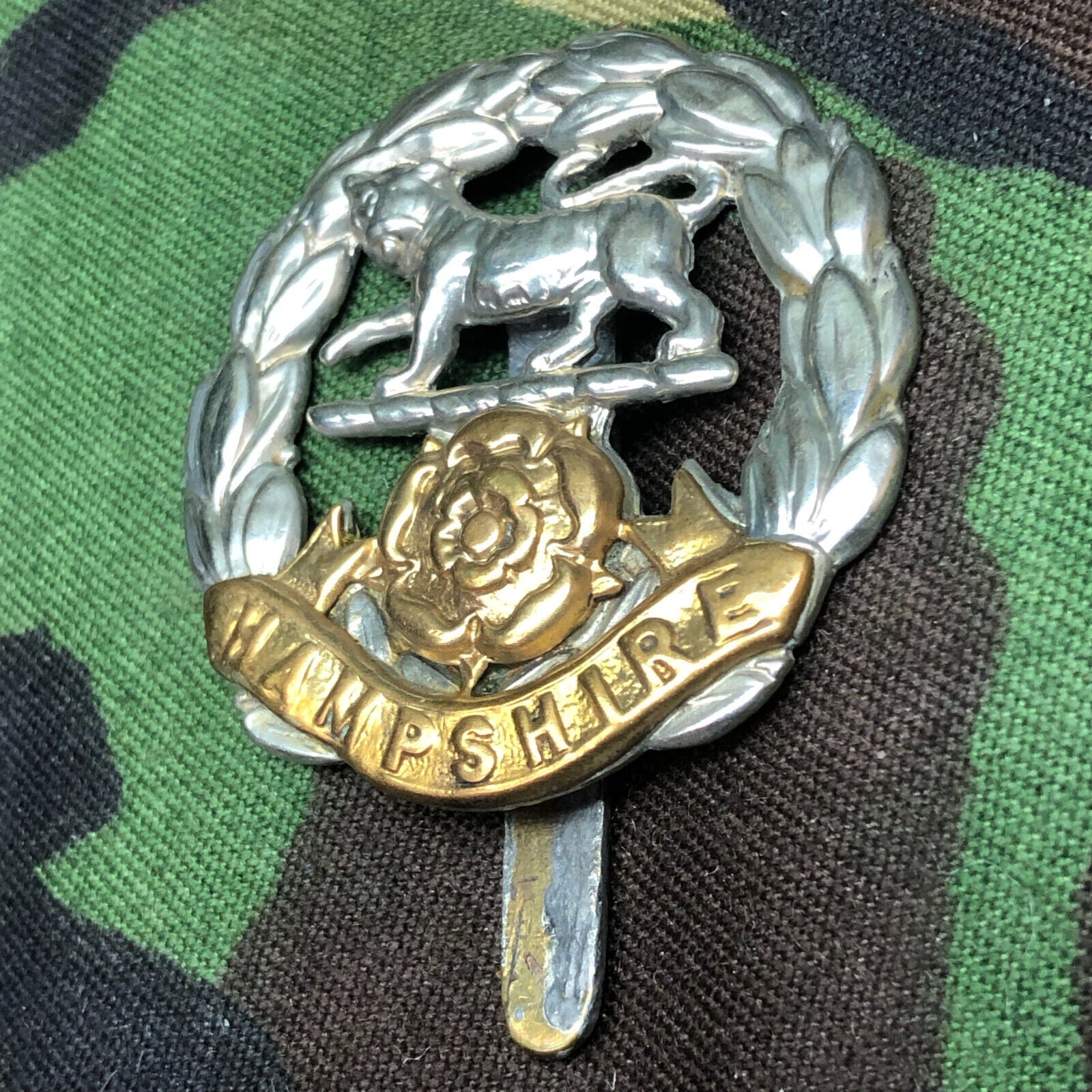 Original WW2 British Army Hampshire Regiment Cap Badge - The Militaria Shop