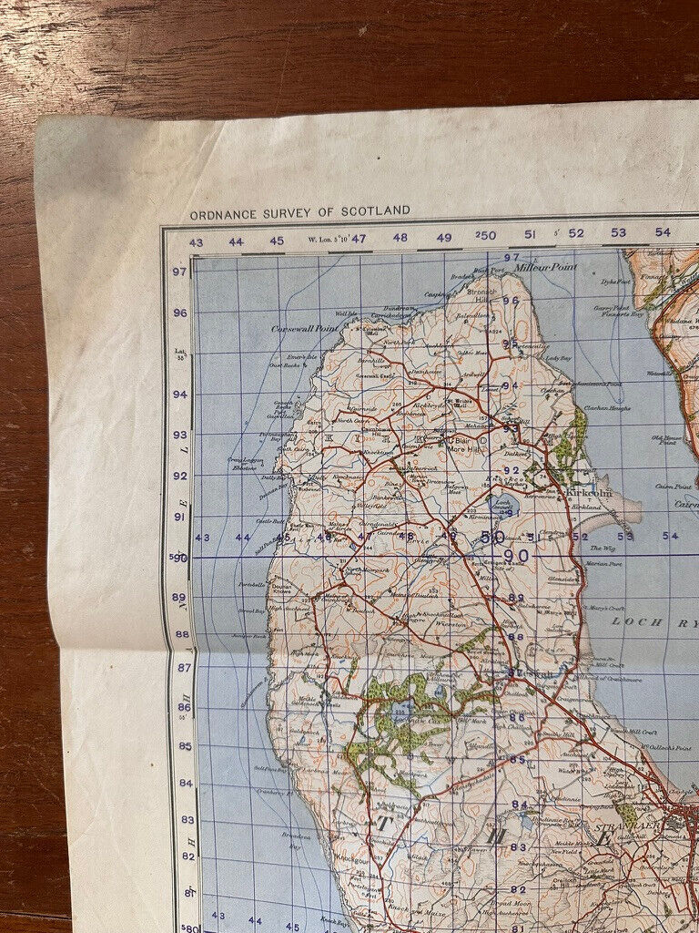 Original WW2 British Army GSGS Map of Scotland - Stranraer - The Militaria Shop