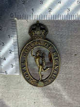 Load image into Gallery viewer, Original WW2 British Army Royal Corps of Signals Officer&#39;s Bronze Collar Badge
