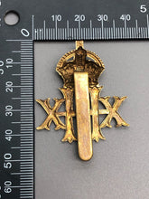 Load image into Gallery viewer, Original WW2 British Army 20th Hussars Regiment Cap Badge
