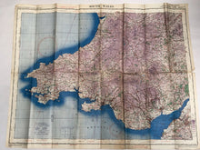 Charger l&#39;image dans la galerie, Original WW2 British Army / RAF Map Showing RAF Bases - South Wales
