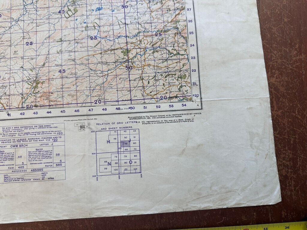 Original WW2 British Army GSGS OS Map of Great Britain - Dolgelley & Lake Vyrnwy - The Militaria Shop