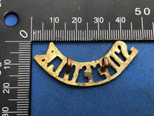 Load image into Gallery viewer, Original WW2 British Army Suffolk Regiment Brass Shoulder Title
