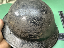 Load image into Gallery viewer, Original WW2 British Civil Defence Home Front Brodie Helmet &amp; Liner Set - Size 7
