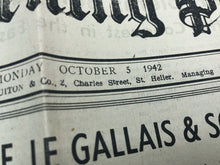 Load image into Gallery viewer, Original WW2 British Newspaper Channel Islands Occupation Jersey - October 1942
