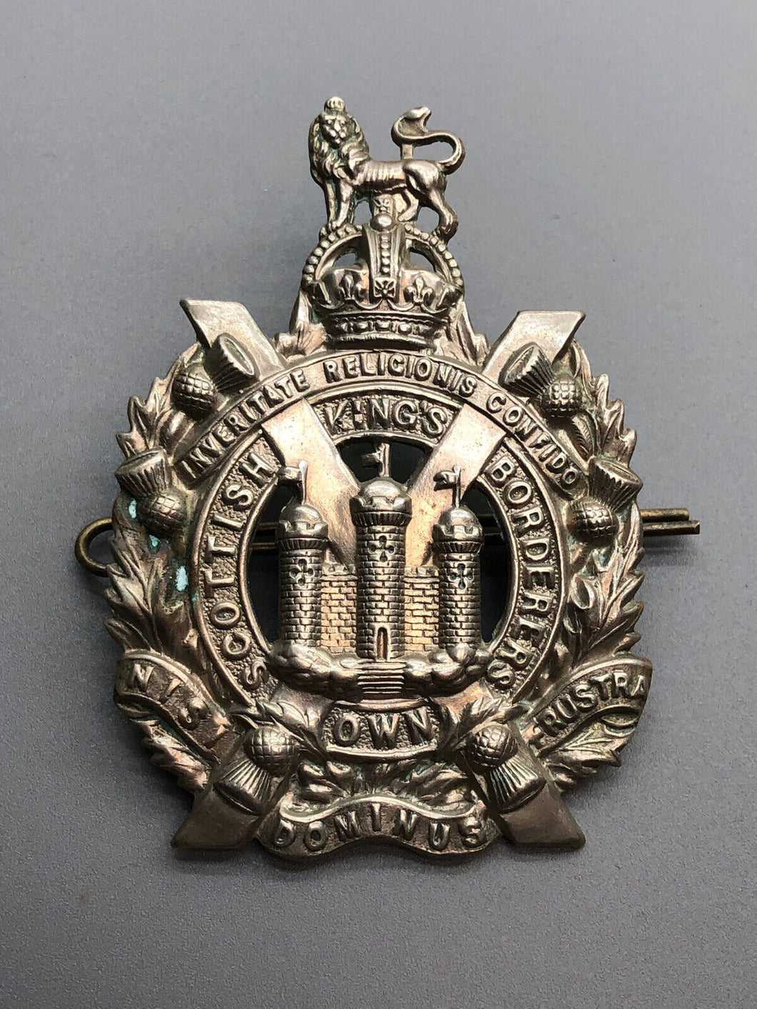 Original WW1 British Army King's Own Scottish Borderers KOSB Cap Badge