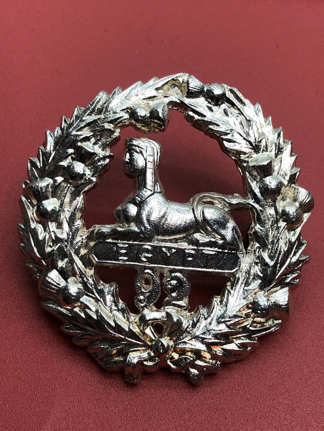 British Army WW1 92nd Gordon Highlanders Cap Badge