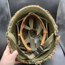 Lade das Bild in den Galerie-Viewer, Genuine Dutch Army M53 Euroclone of WW2 US M1 Camouflaged Helmet &amp; Liner Set - The Militaria Shop
