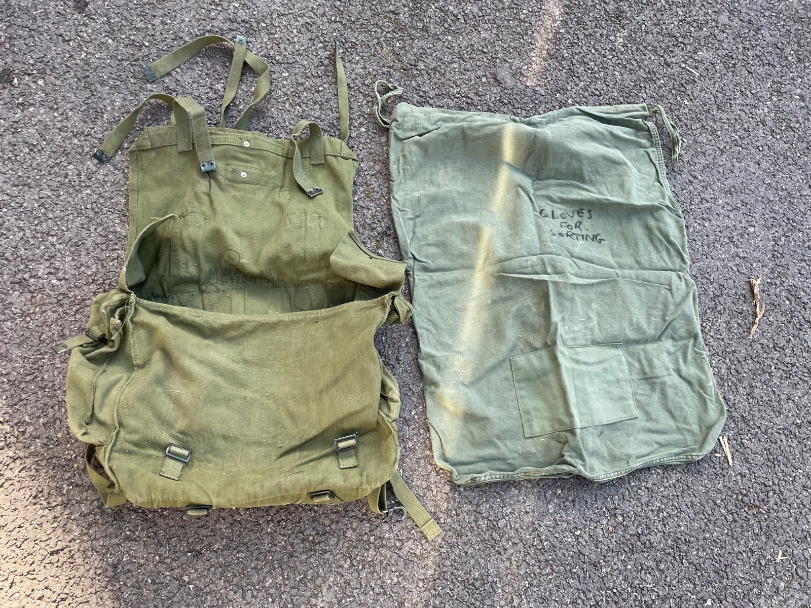 58 Pattern Rucksack Original Group of British Army 58 Pattern Webbing Pack & Clothing Bag ...