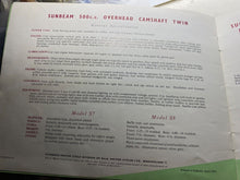 Load image into Gallery viewer, Original 1955 Sunbeam Motorcycle Sales Brochure &amp; Price List
