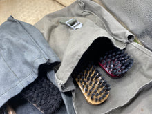 Load image into Gallery viewer, 2 Pairs of Original German Army Boot Cleaning Kit Bags with Brushes - The Militaria Shop
