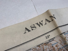 Load image into Gallery viewer, Original WW2 British Army / RAF Map Showing RAF Bases - Aswan Egypt
