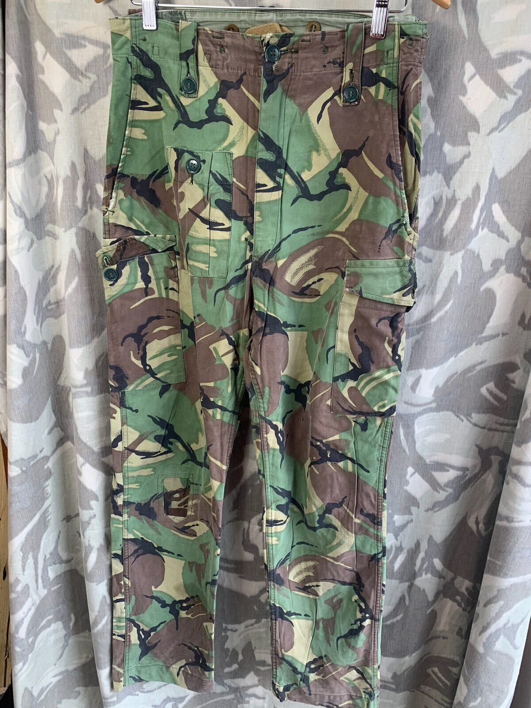 British Army DPM 1968 Pattern Camouflaged Combat Trousers - Size 30